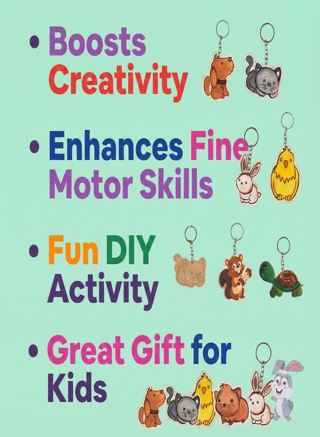 HOBBY INDIA DIY Keychain Fridge Magnet Painting Kit for Kids & Adult | Creative Art & Craft Set Gift for Girls & Boys | Cute Resin Activity Key Chain Making | Fun Birthday & Home Decor (Animal) - Image 4